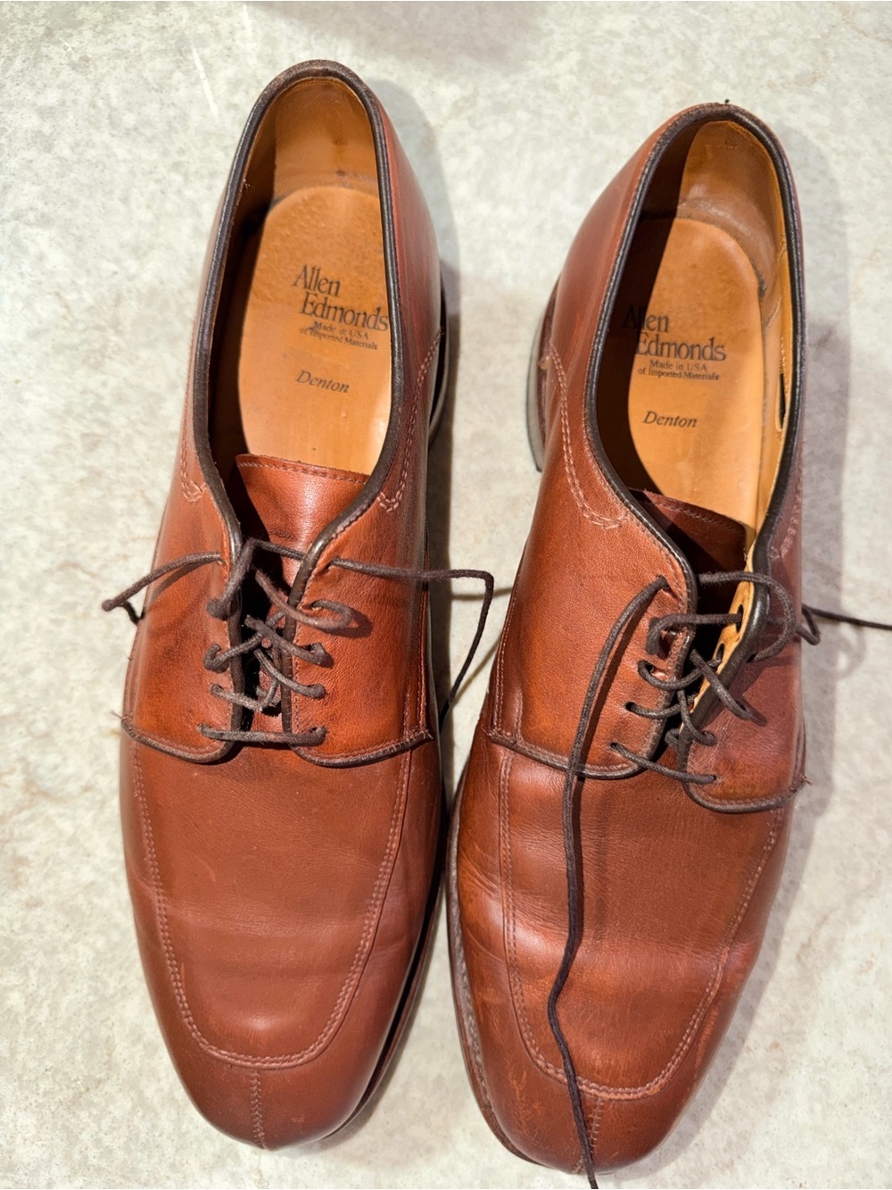 Allen Edmonds Brown Denton Leather Lace-Up Oxfords